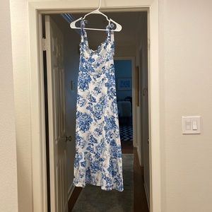 o.p.t XS Blue and White floral Dress NWT